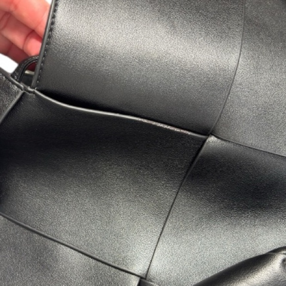 Bob Ore Black Contexture Leather Tote With Removable Suede Compartment Bag - Picture 14 of 15